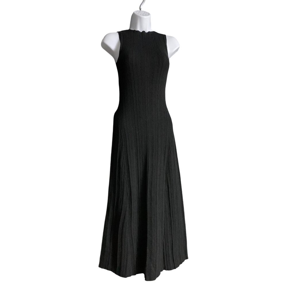 A New Day Womens Black Sleeveless Ribbed Knit Stretchy Maxi Dress - Picture 6 of 10